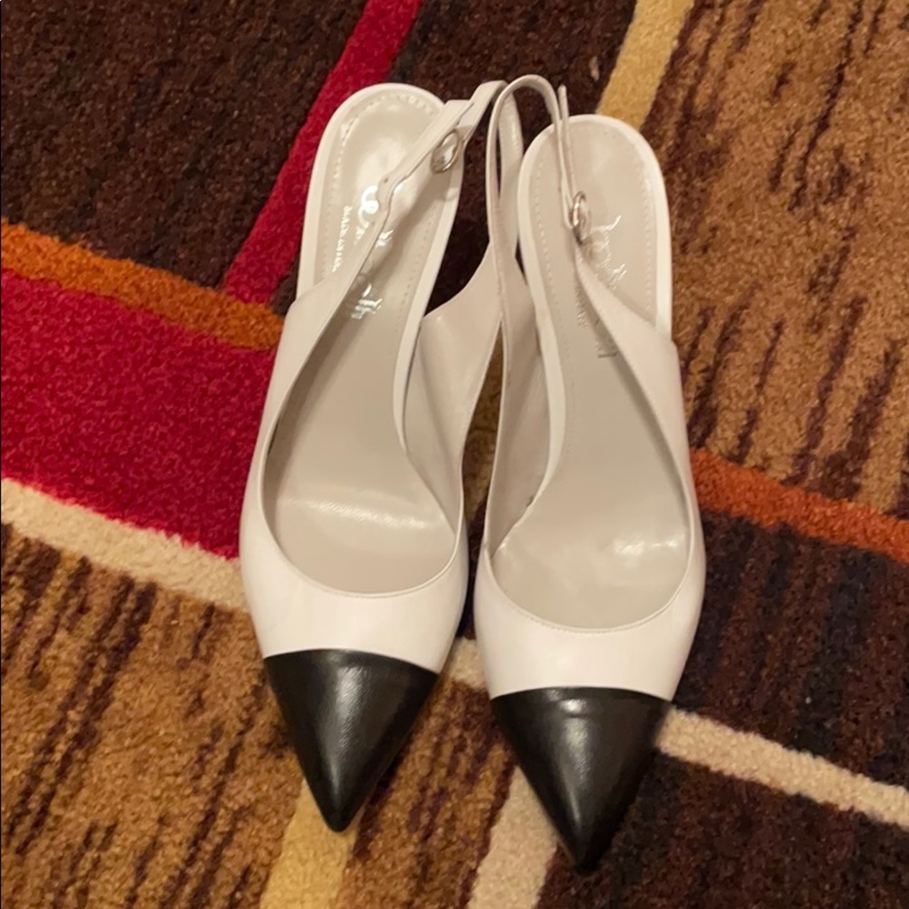 Roberto Botticelli sling back white and black sz40